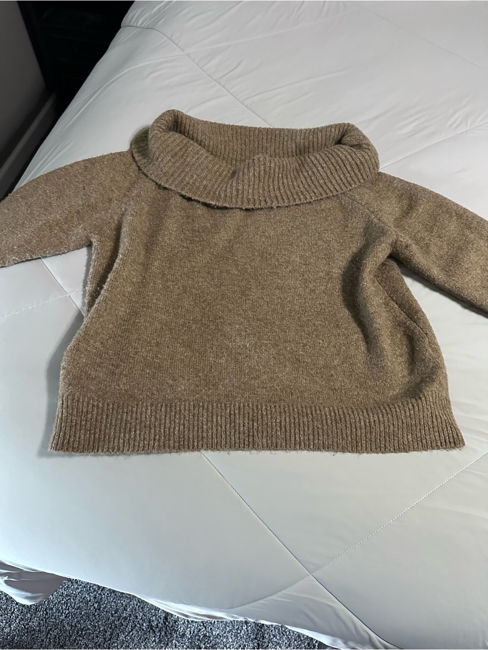 Amazon Women's Off-Shoulder Taupe Brown Sweater